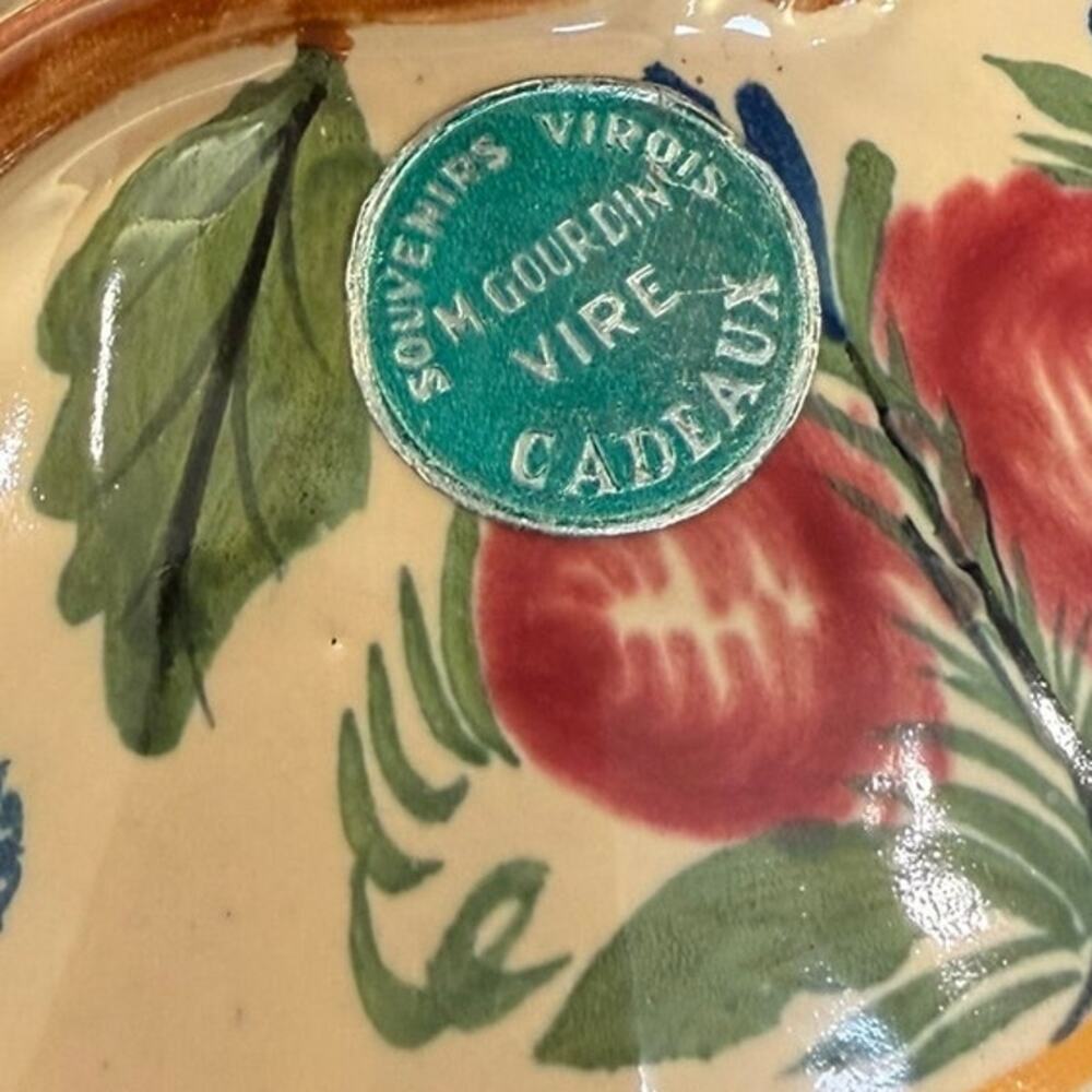 French Vire Faience Vintage Tray Teapot Cups Sugar Cream Covered Dish-9 PC Set - Picture 2 of 14